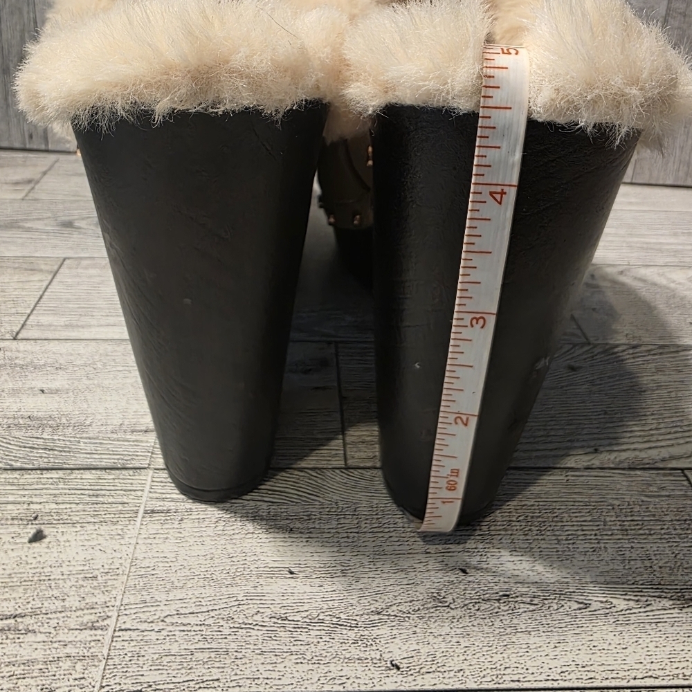 Bamboo Women's Faux Fur Lined Clogs Size 6 - Picture 5 of 7